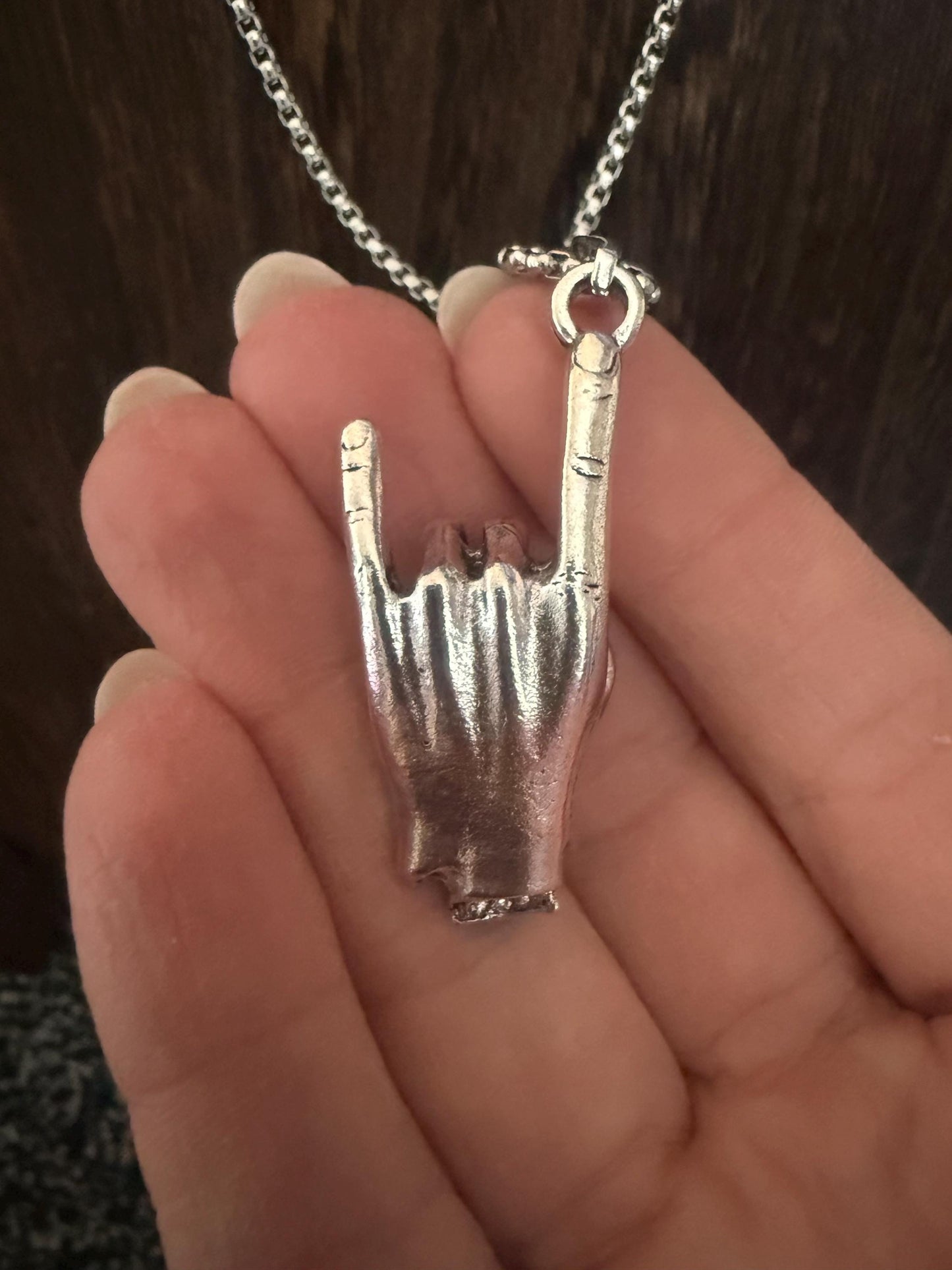 Rock Horns Pendant Necklace