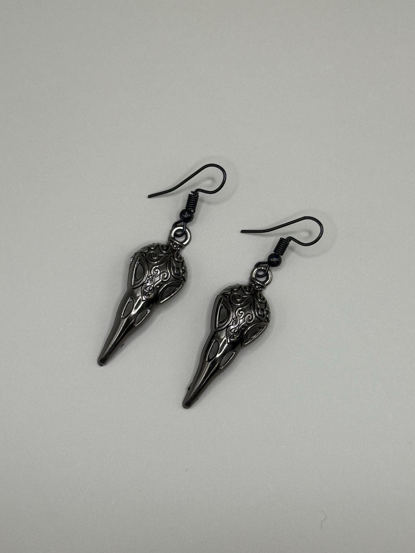 Raven Skull Earrings