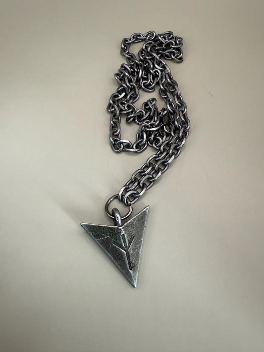Algiz rune spear pendant necklace