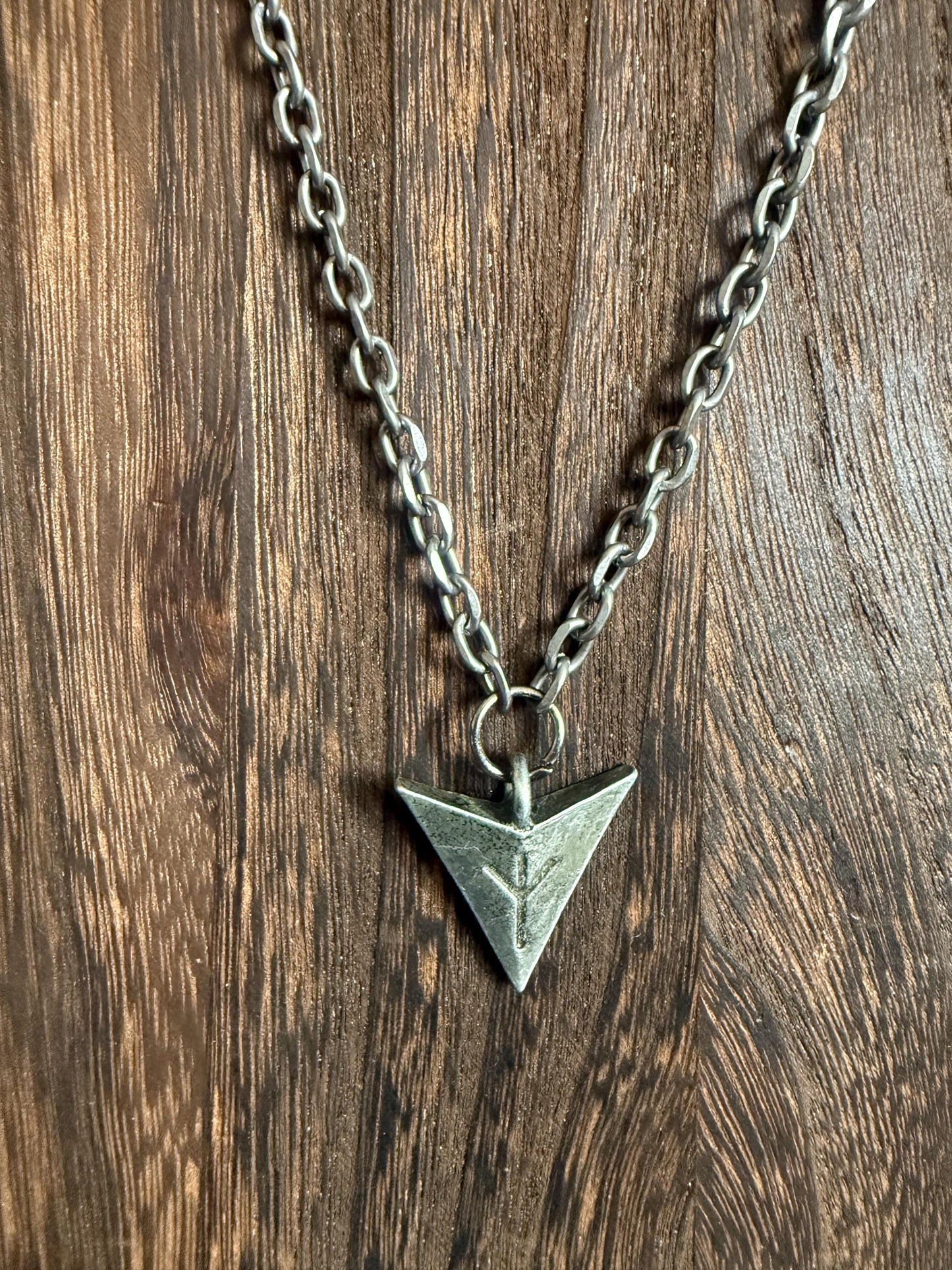 Algiz rune spear pendant necklace