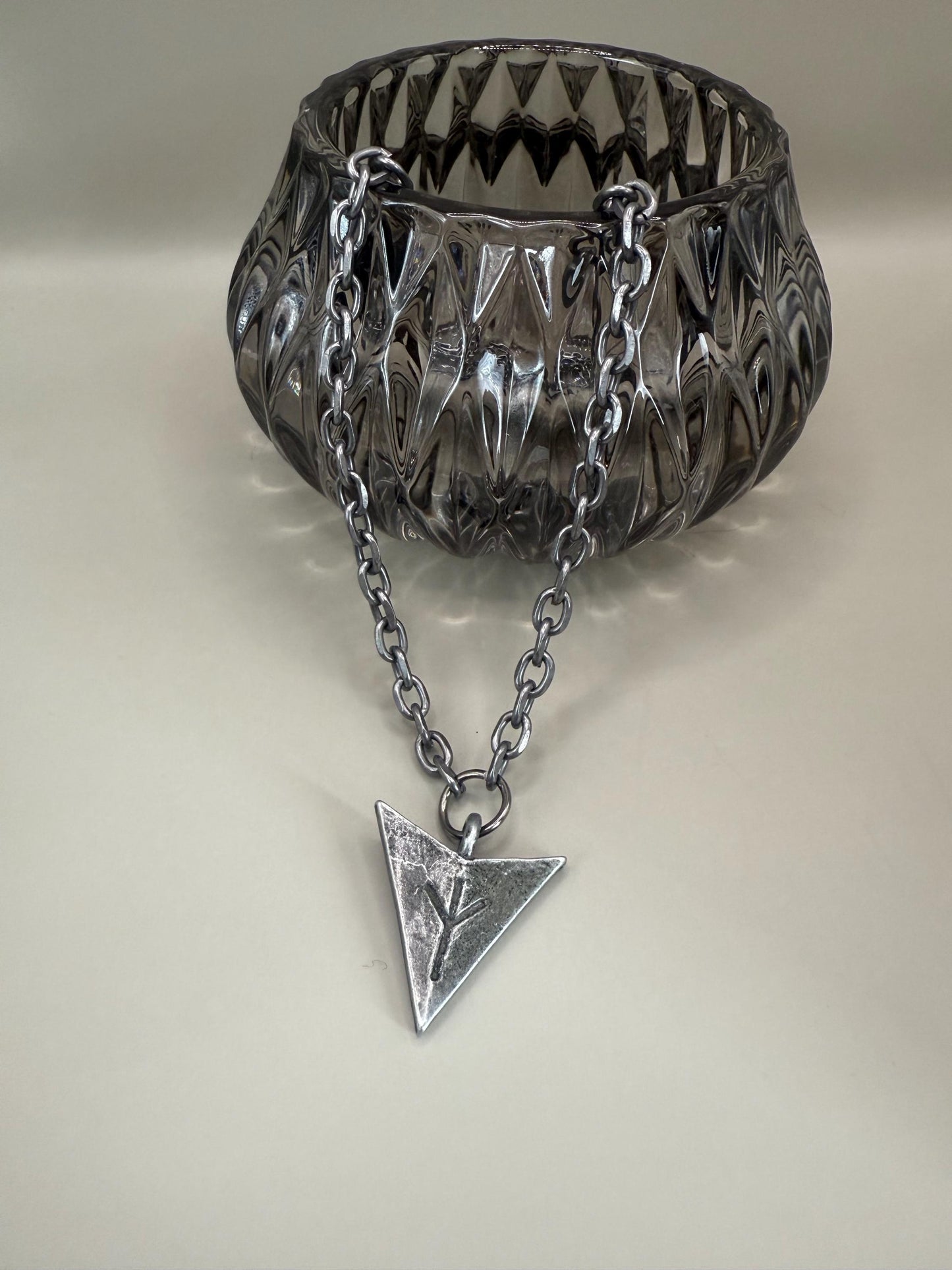 Algiz rune spear pendant necklace