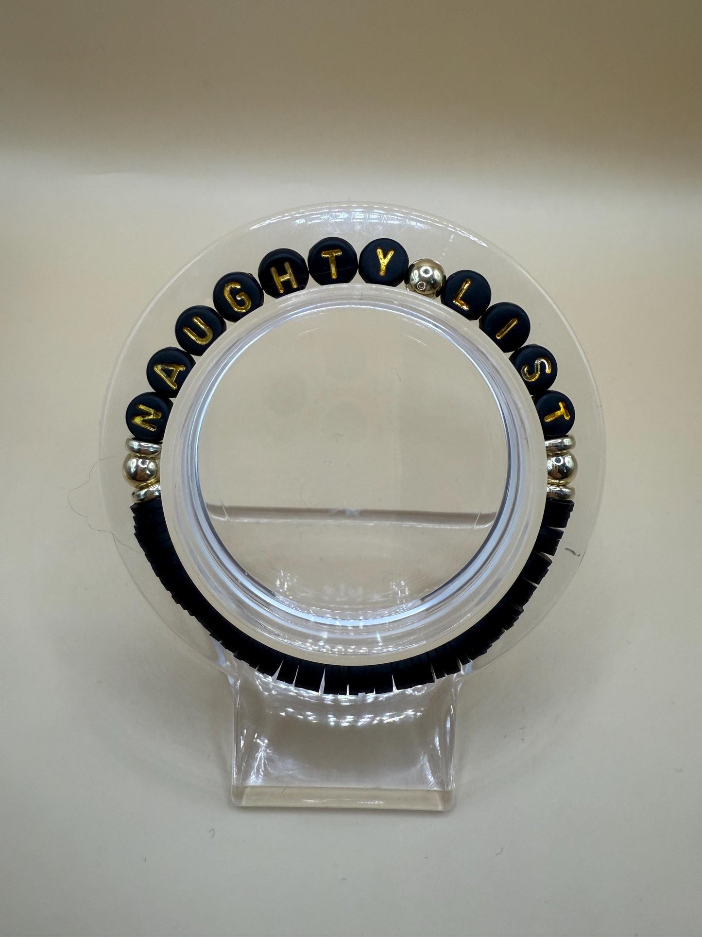 Handmade ‘Naughty List’  bead bracelet