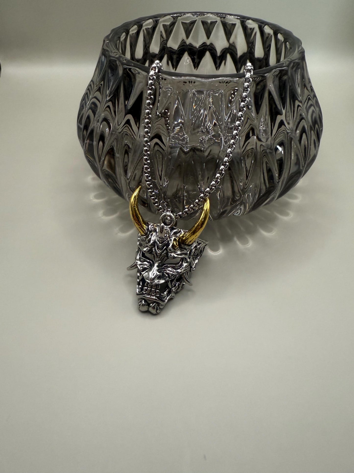 Japanese Hannya mask pendant necklace