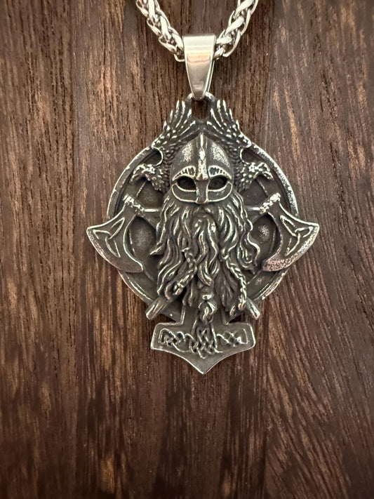 Viking Warrior Axe  Pendant Necklace - Mens, Ladies, Stainless Steel