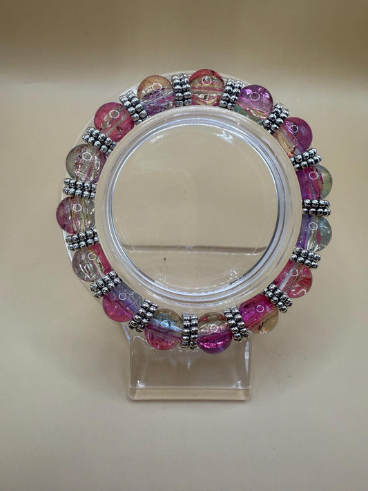 Handmade Aurora Glass Bead Bracelet
