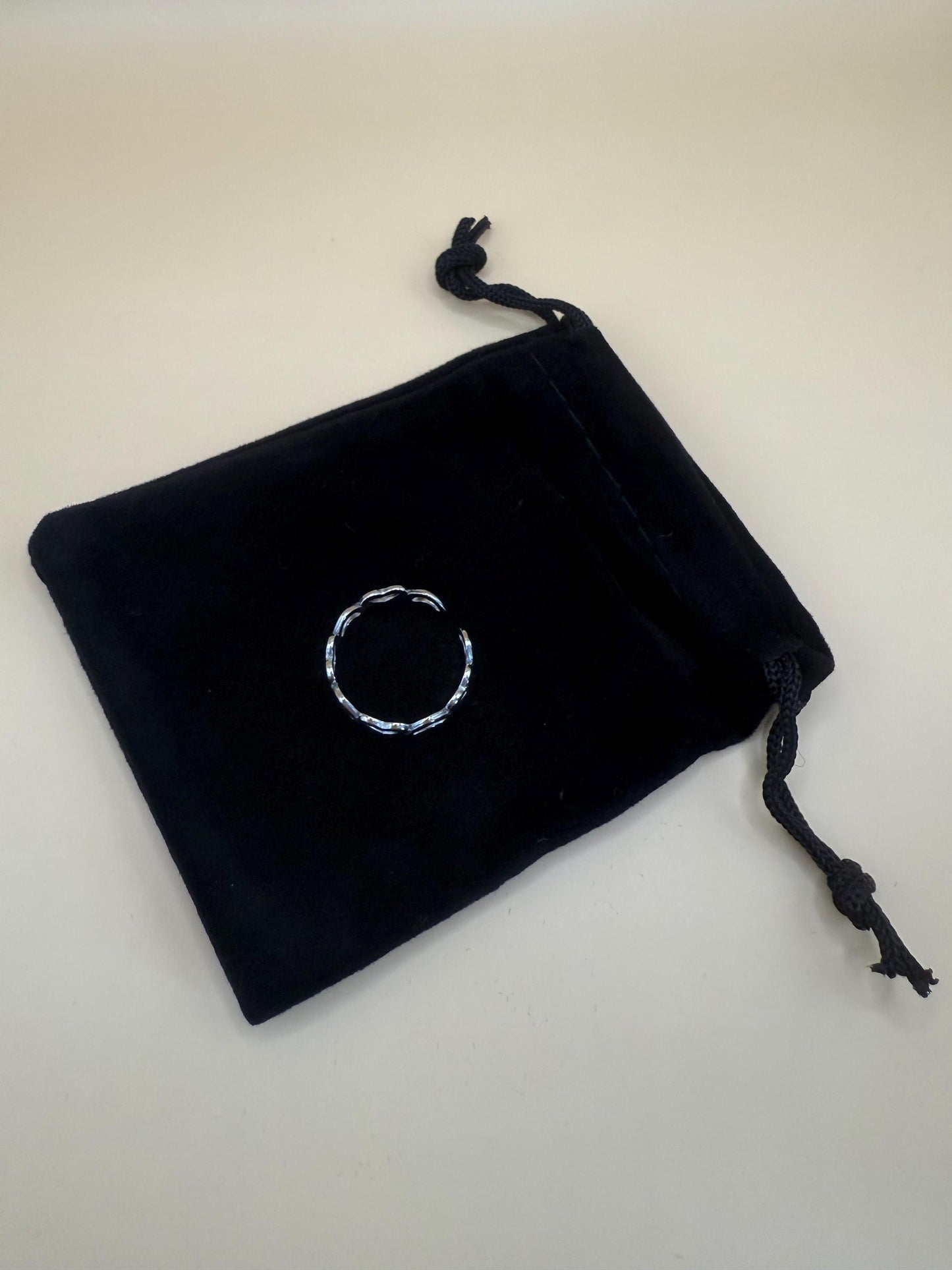 Adjustable Stainless Steel Silver Hearts Ring