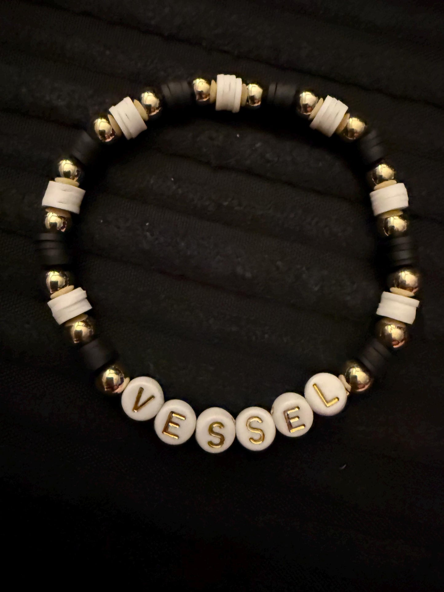 Personalized Beaded Bracelet: Custom Word Charm, Choice of Colors